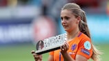 Lieke Martens with her player of the tournament award
