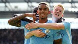 Gabriel Jesus celebrates during a memorable Manchester City performance