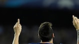 Lionel Messi celebrates his opening goal