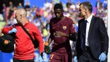 Ousmane Dembélé deja el terreno de juego con una lesión en el bíceps femoral en el Getafe - Barcelona