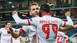 Dyego Sousa celebrates a Braga goal at Hoffenheim