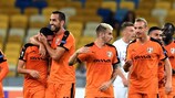 Skënderbeu celebrate a Group B goal