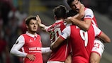 Braga celebrate a matchday two goal against Başakşehir
