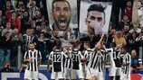 A Juventus festeja a vitória na segunda jornada