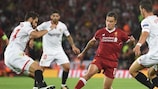 Liverpool's Philippe Coutinho runs at the Sevilla defence on matchday one
