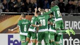 Ludogorets celebrate scoring against Hoffenheim on matchday two