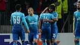 Arsenal's Theo Walcott after scoring at BATE on matchday two
