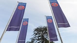 UEFA flags at its headquarters in Nyon