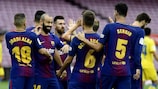 Lionel Messi bisou no triunfo por 3-0 do Barcelona sobre o Las Palmas