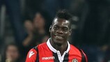 Mario Balotelli after scoring for Nice against Lazio on matchday three