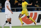 Patrick Twumasi after scoring for Astana on matchday three