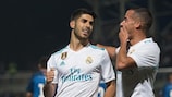 Marco Asensio after scoring a penalty in Real Madrid's Copa del Rey game at Fuenlabrada