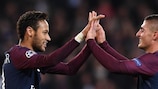 Neymar esulta con Marco Verratti