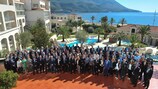 Os delegados presentes no workshop da UEFA no Montenegro