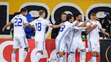 Dynamo Kyiv celebrate reaching the round of 32
