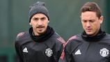 Zlatan Ibrahimović and Nemanja Matić training on Tuesday