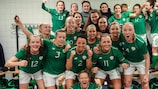 Ireland celebrate their 0-0 draw in the Netherlands
