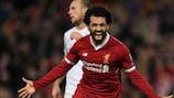 Liverpools Mohamed Salah nach einem Tor gegen Spartak