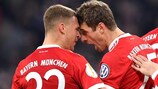 Thomas Müller celebrates his goal for Bayern