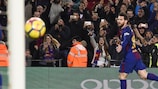 Lionel Messi après son coup franc victorieux contre Alavés, qui a mené au Camp Nou jusqu'à la 72e minute