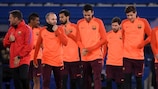 Barcelona training at Stamford Bridge