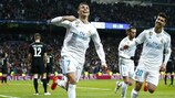 Cristiano Ronaldo depois de marcar o segundo golo do Real Madrid na primeira mão