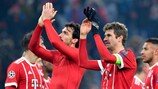 O Bayern celebra a vitória na primeira mão