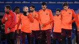 O Barcelona efectua a sessão de treino em Stamford Bridge