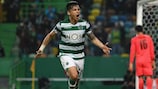 Sporting's Fredy Montero after scoring in the first leg
