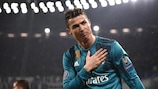 Cristiano Ronaldo after scoring his and Real Madrid's second goal at Juventus