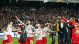 El Salzburgo celebra su victoria en su partido número 18 en Europa esta temporada al vencer en casa a la Lazio