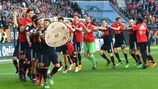 Bayern celebrate their Bundesliga title triumph