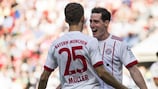 Sebastian Rudy festeja o seu golo pelo Bayern