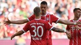 Sandro Wagner celebra su gol con el Bayern