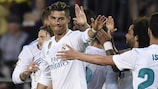 Cristiano Ronaldo (left) is congratulated after scoring for Real Madrid at Villarreal