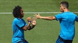 Marcelo und Cristiano Ronaldo beim Real-Training in dieser Woche