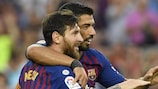Lionel Messi and Luis Suárez celebrate another Barcelona goal