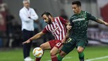 Cristian Tello of Betis (right) in action at Olympiacos