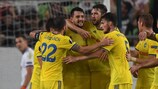 BATE celebrate their matchday one win at Vidi