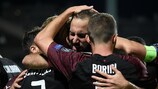Gonzalo Higuaín celebrates scoring Milan's matchday one winner