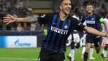 Matías Vecino dell'Inter dopo il gol della vittoria sul finale della sfida contro il Tottenham
