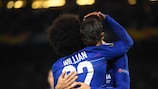 Álvaro Morata is congratulated after scoring Chelsea's winner on matchday two