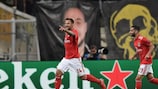 Benfica's Haris Seferović after scoring at AEK on matchday two