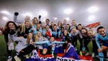 A Holanda festeja a vitória no "play-off" de acesso ao Mundial Feminino