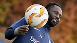 Genk's Dieumerci Ndongala in training on the eve of matchday four