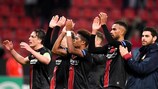 Leverkusen celebrate last season