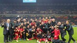 Portugal festeja o apuramento para a edição inaugural da UEFA Nations League, prova da qual será anfitrião em Junho