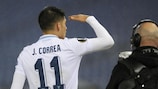 Lazio's Joaquín Correa after scoring on matchday six
