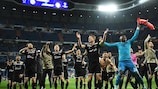 El Ajax celebra su victoria ante el Real Madrid