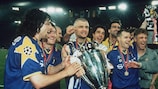 Juventus celebrate winning the 1995/96 UEFA Champions League final